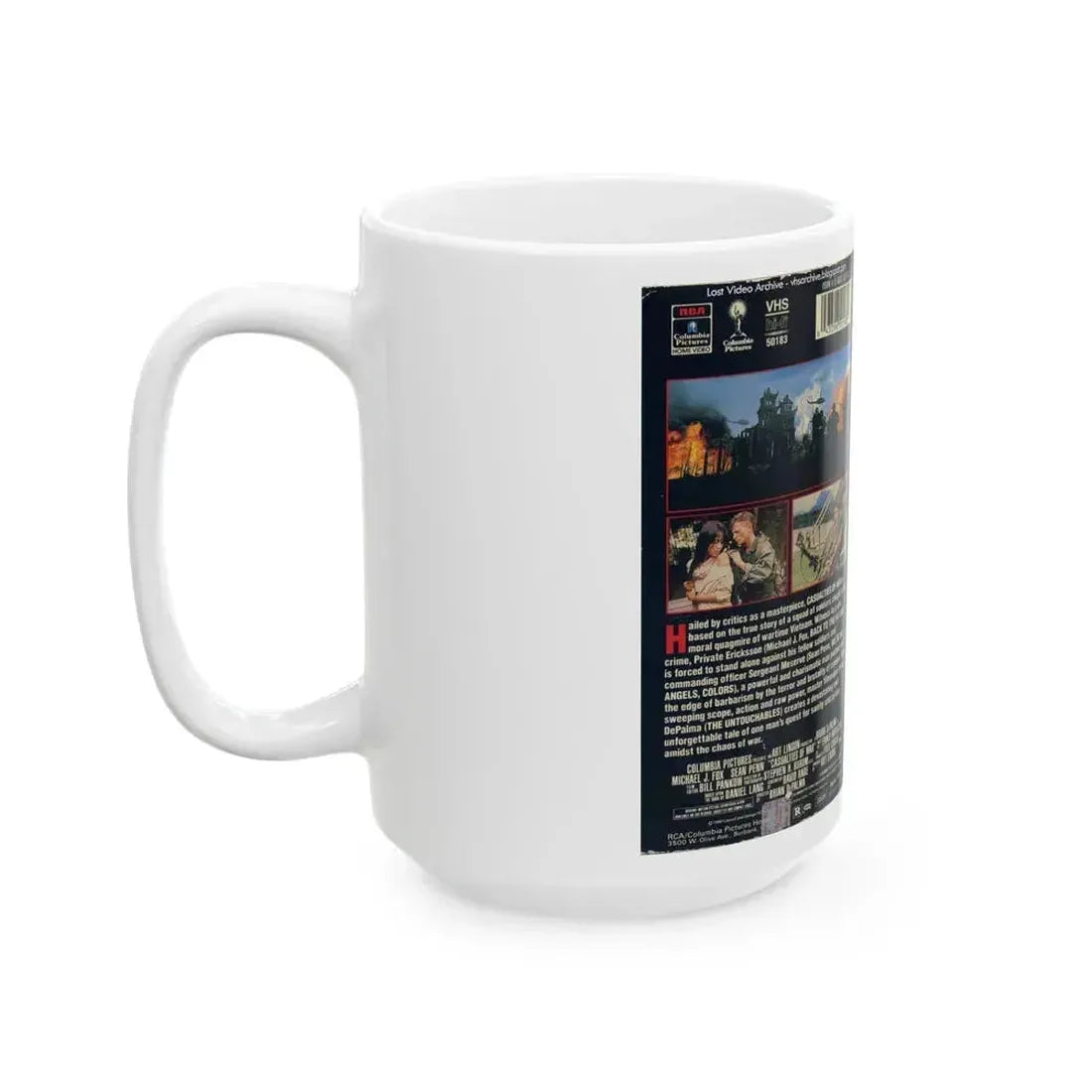 CASUALTIES OF WAR (VHS COVER) - White Coffee Mug - Go Mug Yourself