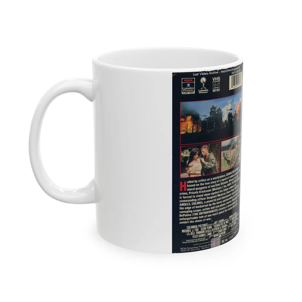 CASUALTIES OF WAR (VHS COVER) - White Coffee Mug-Go Mug Yourself