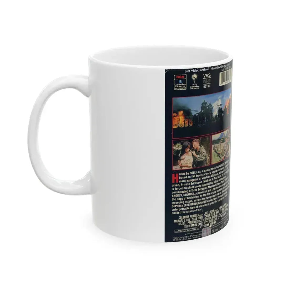 CASUALTIES OF WAR (VHS COVER) - White Coffee Mug - Go Mug Yourself