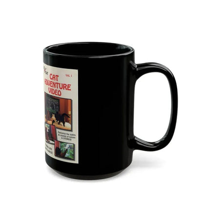 CAT ADVENTURE VIDEO (VHS COVER) - Black Coffee Mug - Go Mug Yourself