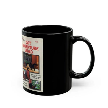 CAT ADVENTURE VIDEO (VHS COVER) - Black Coffee Mug - Go Mug Yourself
