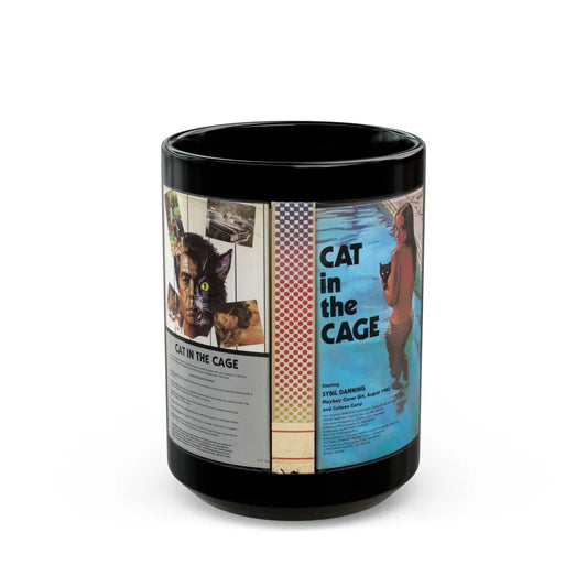 CAT IN THE CAGE (VHS COVER) - Black Coffee Mug-15oz-Go Mug Yourself