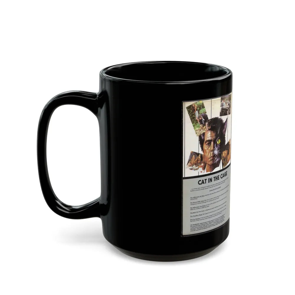 CAT IN THE CAGE (VHS COVER) - Black Coffee Mug-Go Mug Yourself