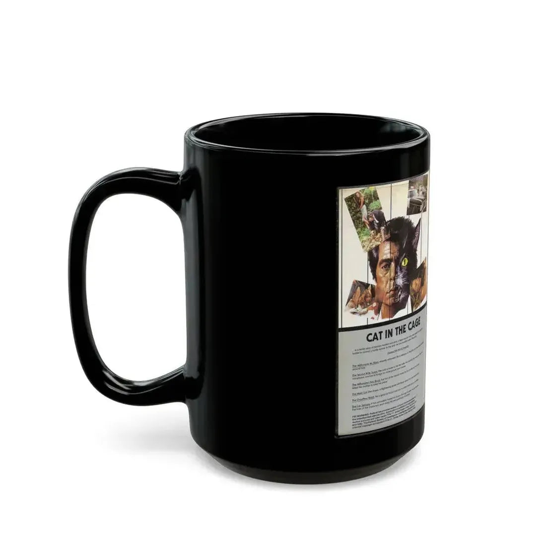 CAT IN THE CAGE (VHS COVER) - Black Coffee Mug - Go Mug Yourself