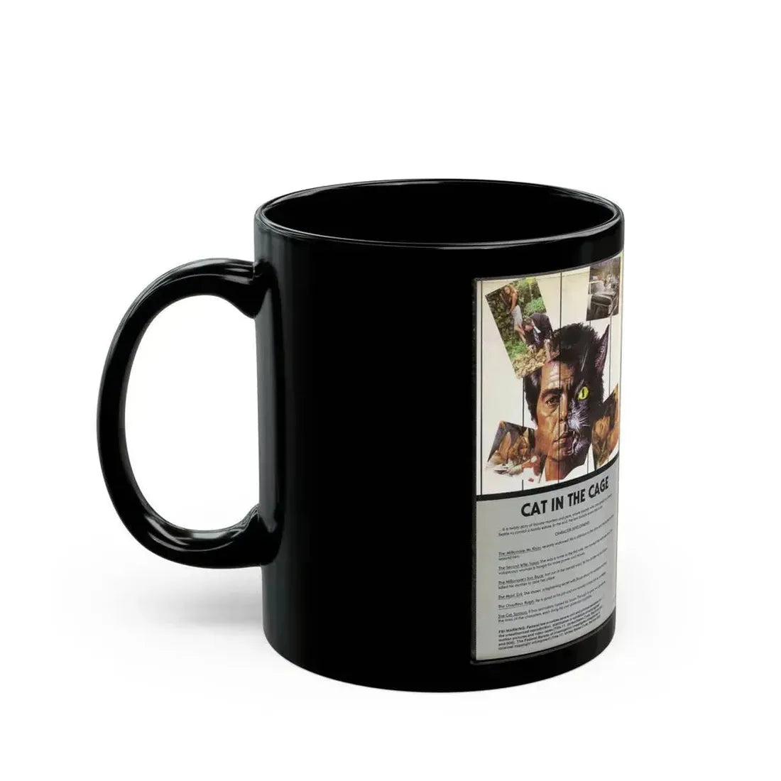 CAT IN THE CAGE (VHS COVER) - Black Coffee Mug - Go Mug Yourself