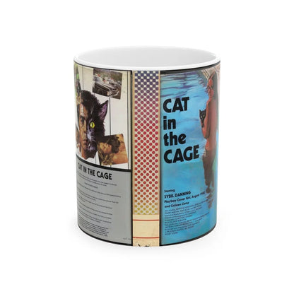 CAT IN THE CAGE (VHS COVER) - White Coffee Mug-11oz-Go Mug Yourself