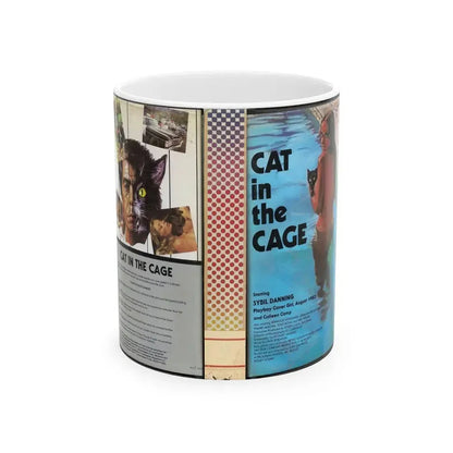 CAT IN THE CAGE (VHS COVER) - White Coffee Mug 11oz - Go Mug Yourself