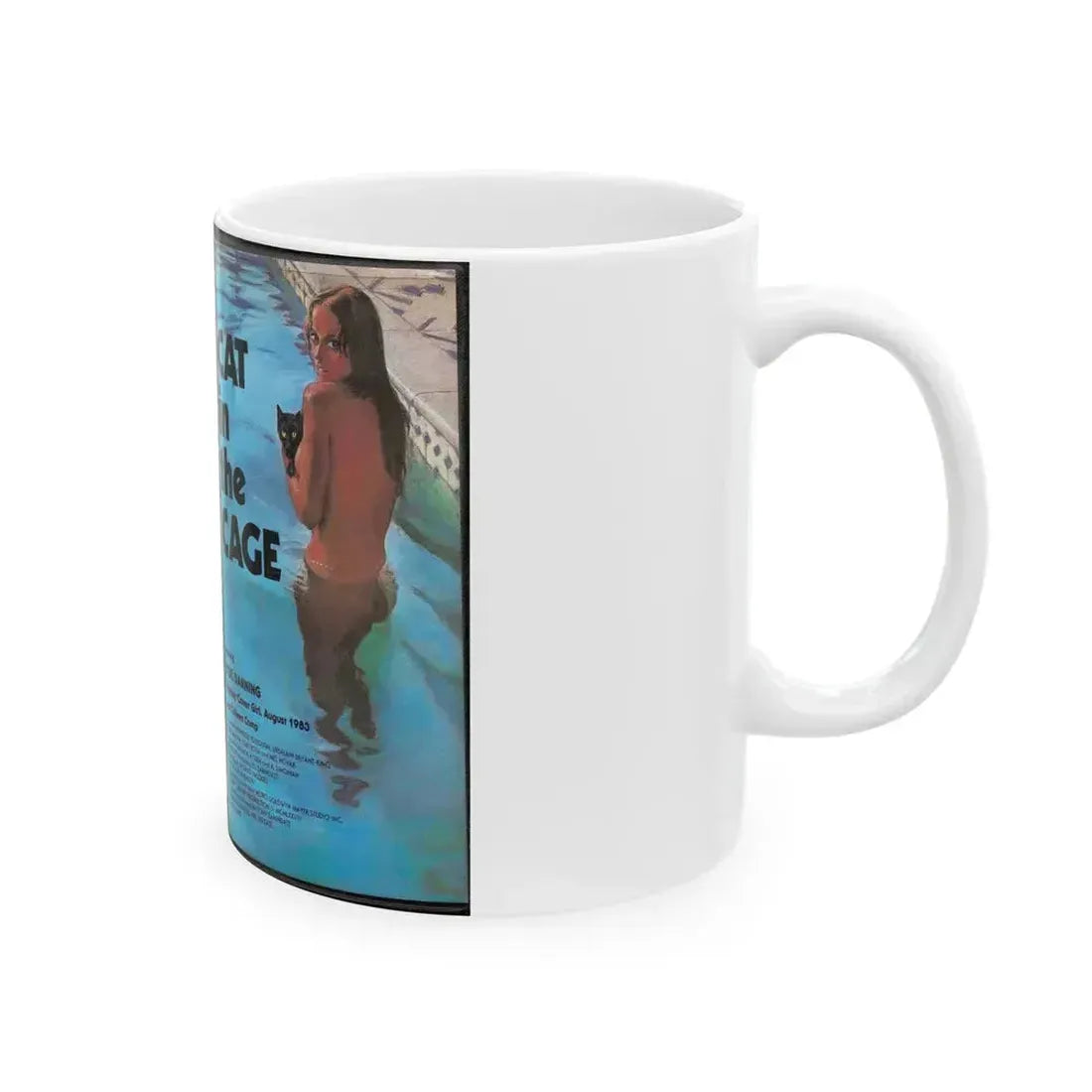 CAT IN THE CAGE (VHS COVER) - White Coffee Mug - Go Mug Yourself