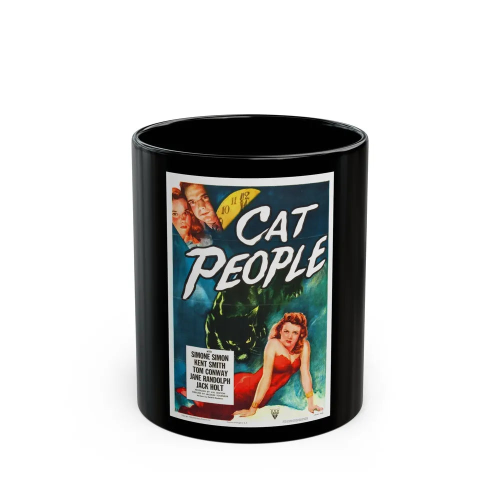 CAT PEOPLE 1942 Movie Poster - Black Coffee Mug-11oz-Go Mug Yourself