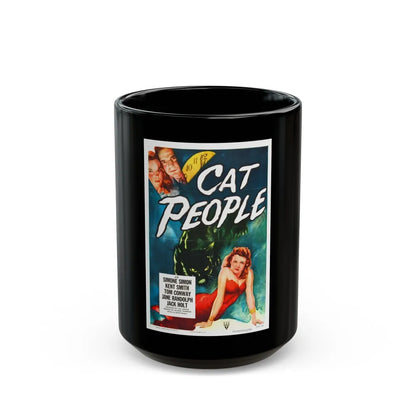 CAT PEOPLE 1942 Movie Poster - Black Coffee Mug-15oz-Go Mug Yourself