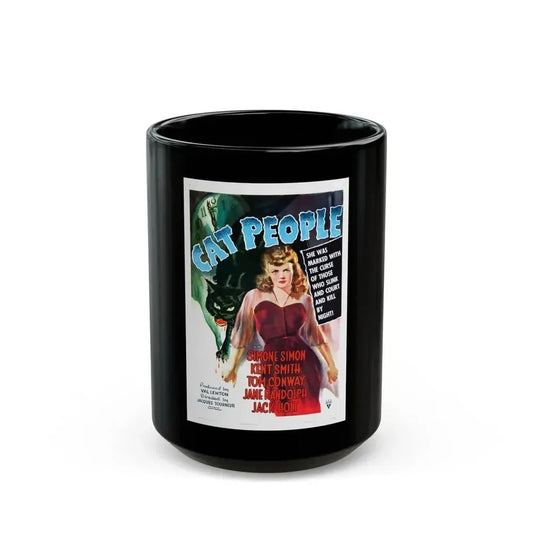 CAT PEOPLE (3) 1942 Movie Poster - Black Coffee Mug 15oz - Go Mug Yourself