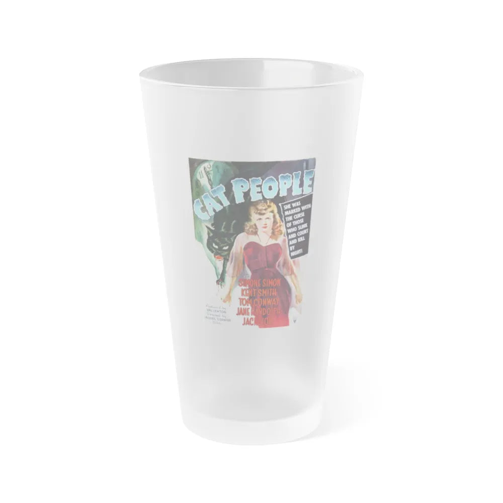 CAT PEOPLE (3) 1942 Movie Poster - Frosted Pint Glass 16oz-16oz-Frosted-Go Mug Yourself