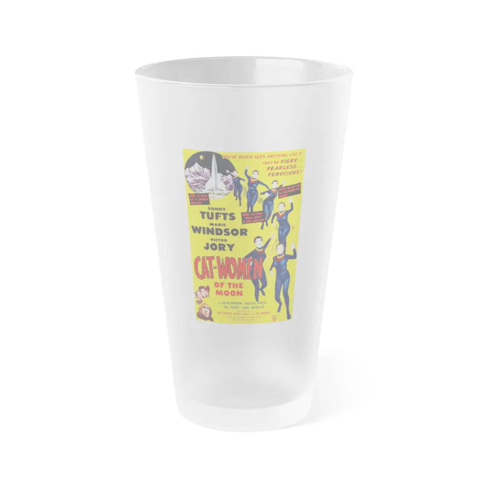 CAT-WOMEN OF THE MOON 1953 Movie Poster - Frosted Pint Glass 16oz-16oz-Frosted-Go Mug Yourself