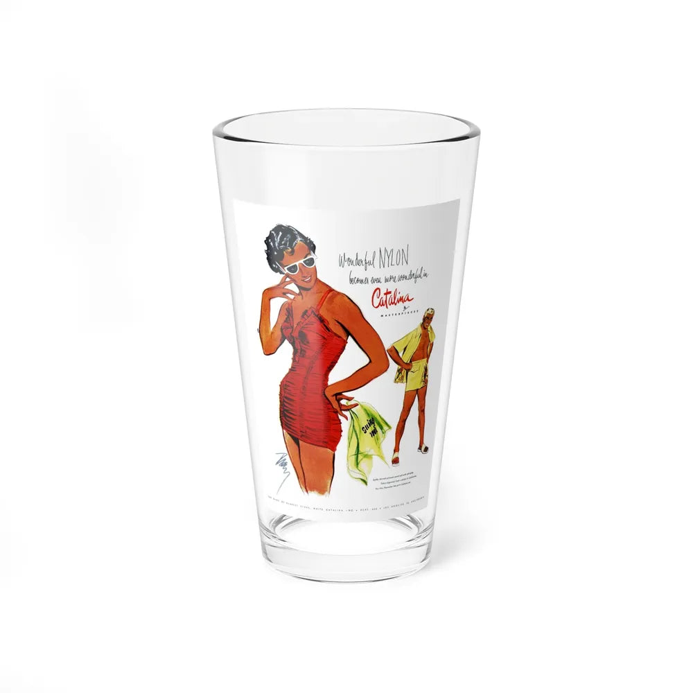 Catalina ad, Harpers Bazaar, January 1950 (Magazine Illustration) Pint Glass 16oz-16oz-Go Mug Yourself