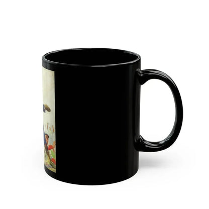 Catcher Throwing, Baseball Magazine cover - Black Coffee Mug - Go Mug Yourself