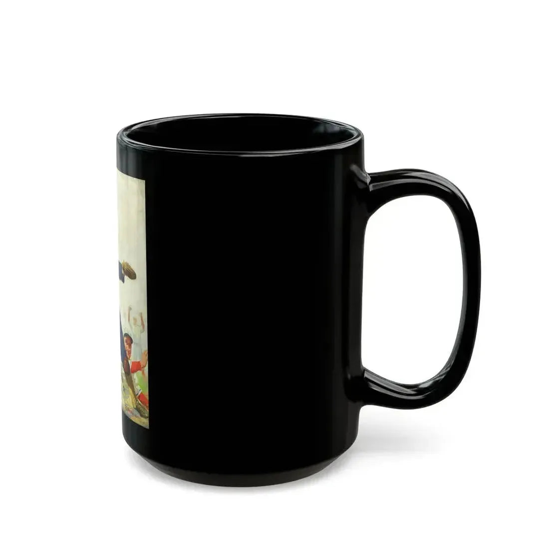 Catcher Throwing, Baseball Magazine cover - Black Coffee Mug - Go Mug Yourself