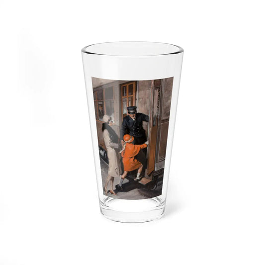 Catching the Train, 1928 (Magazine Illustration) Pint Glass 16oz-16oz-Go Mug Yourself