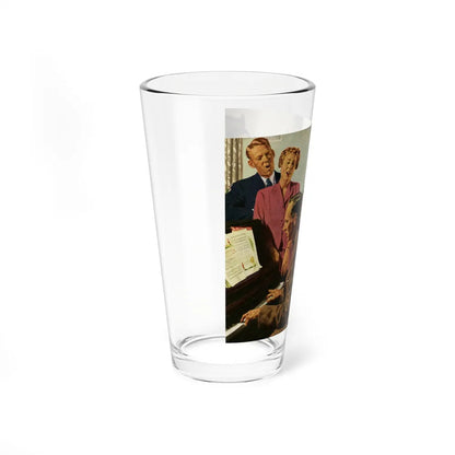 Cathered Around The Piano, 1949 (Magazine Illustration) Pint Glass 16oz-Go Mug Yourself