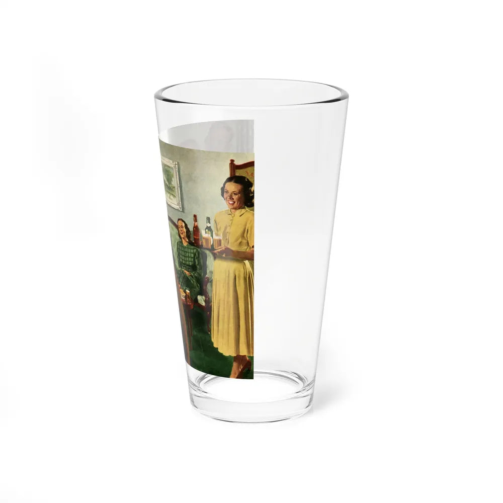 Cathered Around The Piano, 1949 (Magazine Illustration) Pint Glass 16oz-Go Mug Yourself