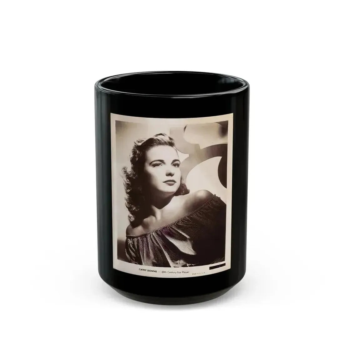 Cathy Downs #01 (Vintage Female Icon) Black Coffee Mug 15oz - Go Mug Yourself