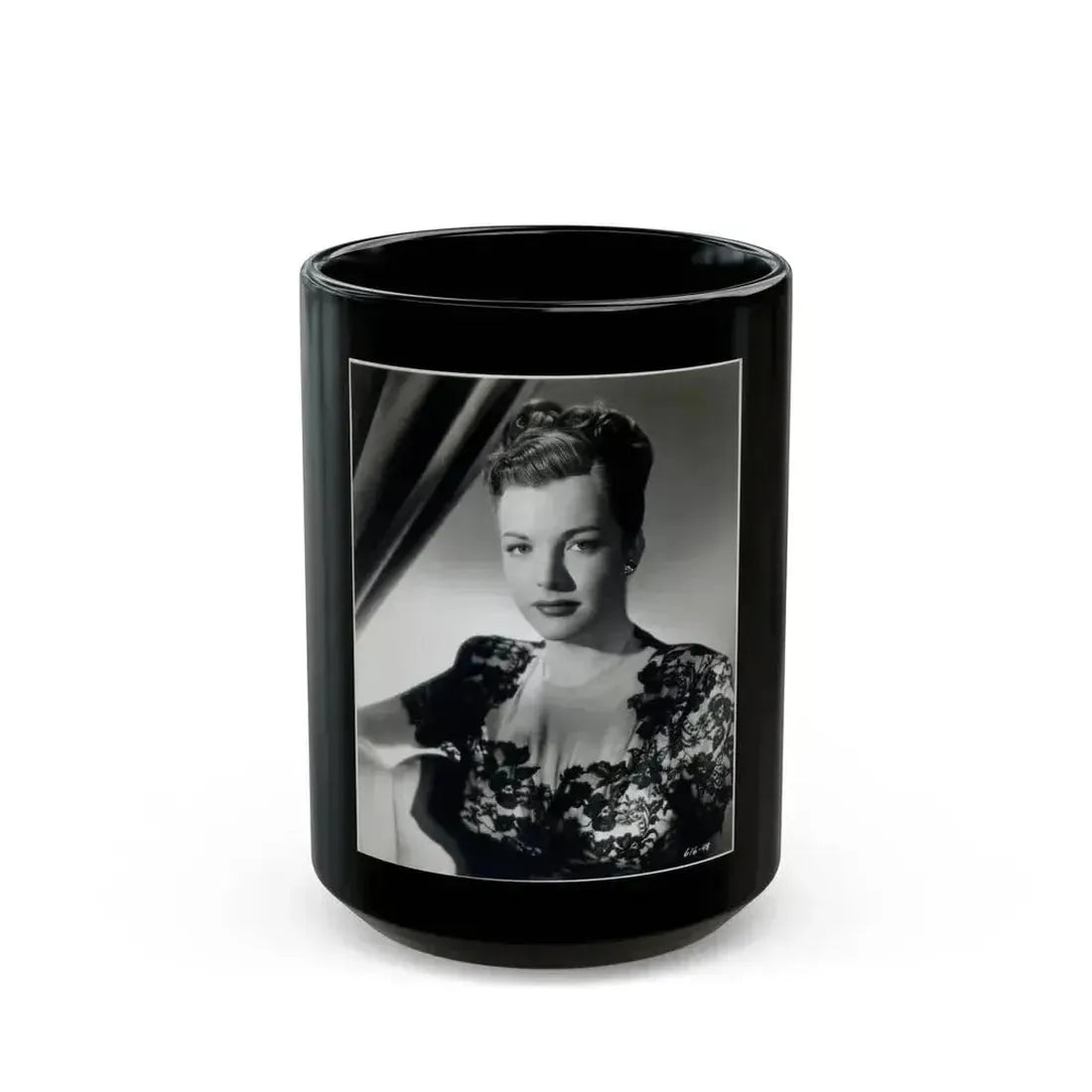Cathy Downs #21 (Vintage Female Icon) Black Coffee Mug 15oz - Go Mug Yourself