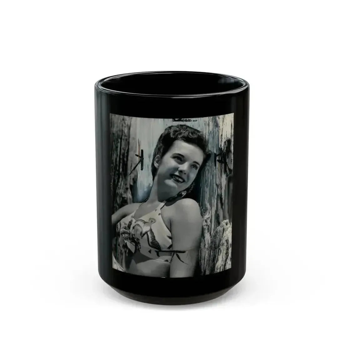 Cathy Downs #23 (Vintage Female Icon) Black Coffee Mug 15oz - Go Mug Yourself