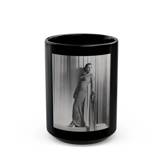 Cathy Downs #25 - Vintage 8x10 B&W 12-5-46 Full Body Glamour Photo (Vintage Female Icon) Black Coffee Mug-15oz-Go Mug Yourself