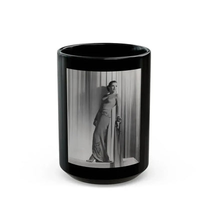 Cathy Downs #25 - Vintage 8x10 B&W 12-5-46 Full Body Glamour Photo (Vintage Female Icon) Black Coffee Mug 15oz - Go Mug Yourself