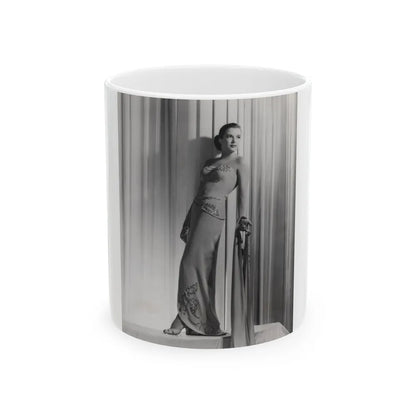 Cathy Downs #25 - Vintage 8x10 B&W 12-5-46 Full Body Glamour Photo (Vintage Female Icon) White Coffee Mug-11oz-Go Mug Yourself