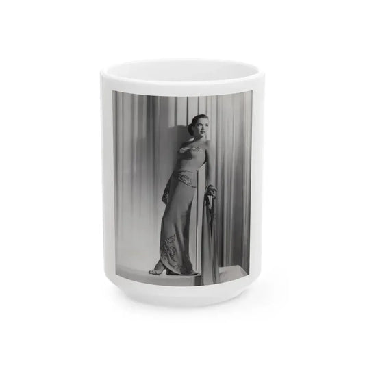 Cathy Downs #25 - Vintage 8x10 B&W 12-5-46 Full Body Glamour Photo (Vintage Female Icon) White Coffee Mug 15oz - Go Mug Yourself