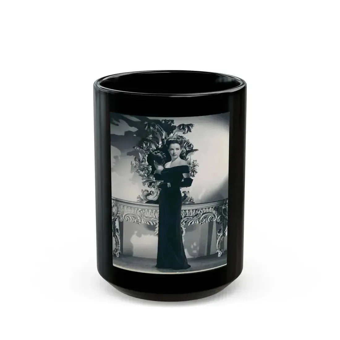 Cathy Downs #26 (Vintage Female Icon) Black Coffee Mug 15oz - Go Mug Yourself