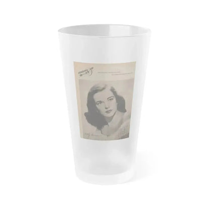 Cathy Downs #28 - 8x10 B&W Magazine Page Glamour Portrait (Vintage Female Icon) Frosted Pint Glass 16oz 16oz Frosted - Go Mug Yourself