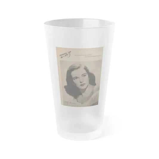 Cathy Downs #28 - 8x10 B&W Magazine Page Glamour Portrait (Vintage Female Icon) Frosted Pint Glass 16oz 16oz Frosted - Go Mug Yourself