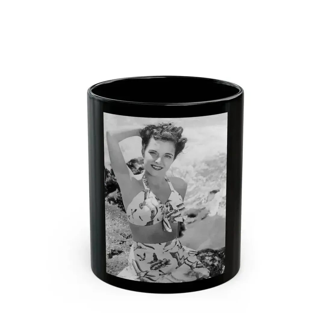 Cathy Downs #35 (Vintage Female Icon) Black Coffee Mug 11oz - Go Mug Yourself
