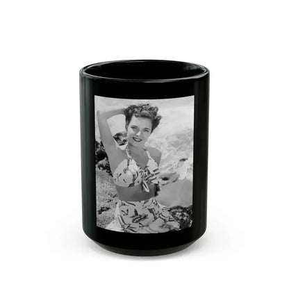 Cathy Downs #35 (Vintage Female Icon) Black Coffee Mug 15oz - Go Mug Yourself