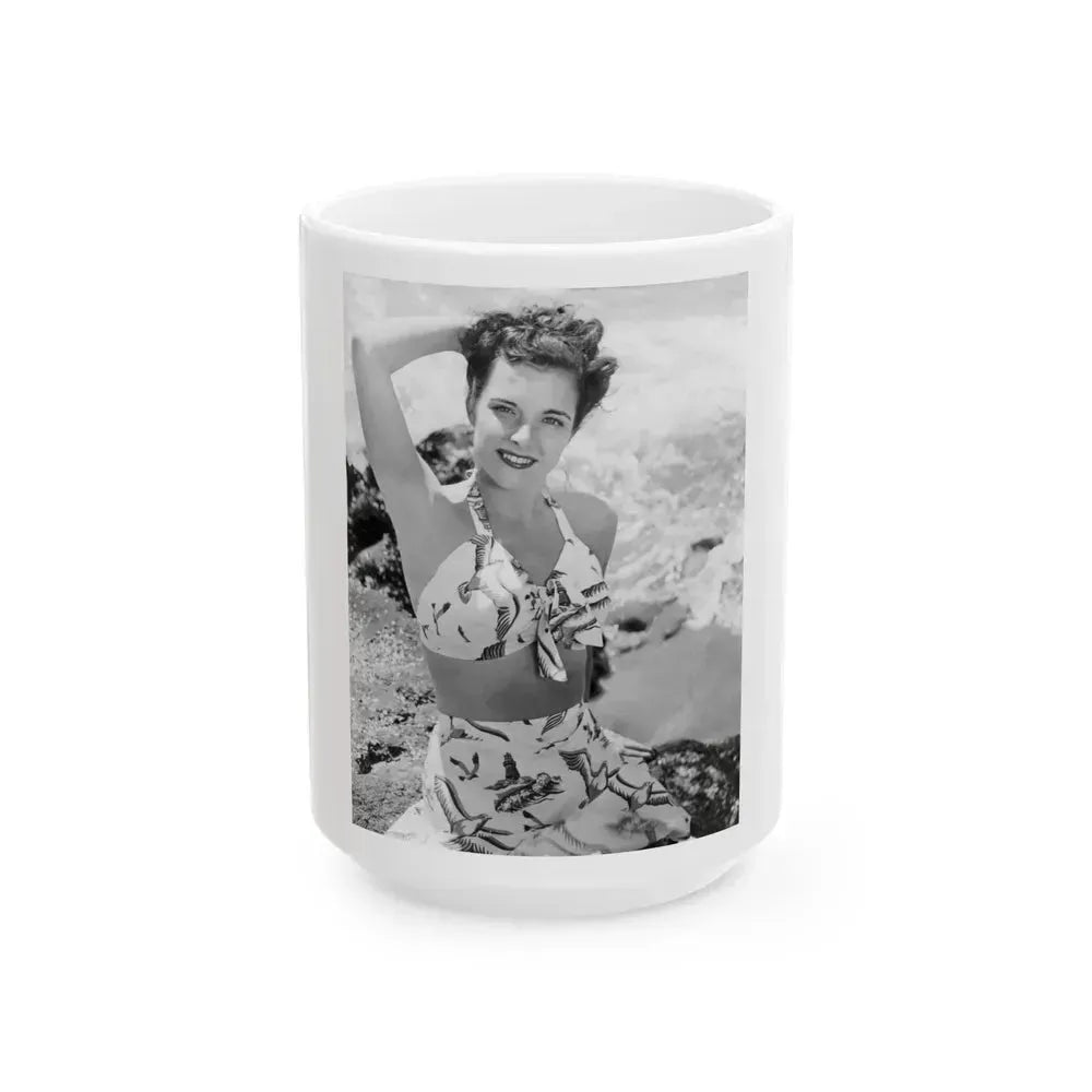 Cathy Downs #35 (Vintage Female Icon) White Coffee Mug 15oz - Go Mug Yourself