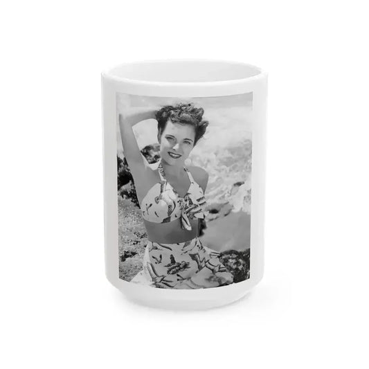 Cathy Downs #35 (Vintage Female Icon) White Coffee Mug 15oz - Go Mug Yourself