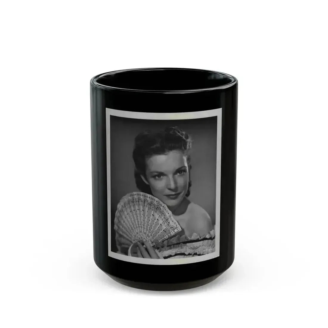 Cathy Downs #40 (Vintage Female Icon) Black Coffee Mug 15oz - Go Mug Yourself