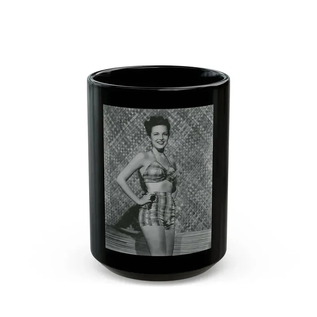 Cathy Downs #46 (Vintage Female Icon) Black Coffee Mug 15oz - Go Mug Yourself