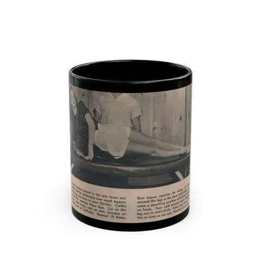 Cathy Downs #51 - Magazine Page Photo & Short Paragraphs (Vintage Female Icon) Black Coffee Mug 11oz - Go Mug Yourself