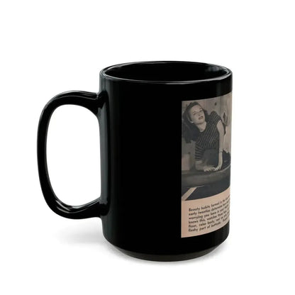 Cathy Downs #51 - Magazine Page Photo & Short Paragraphs (Vintage Female Icon) Black Coffee Mug - Go Mug Yourself