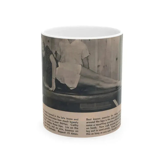 Cathy Downs #51 - Magazine Page Photo & Short Paragraphs (Vintage Female Icon) White Coffee Mug 11oz - Go Mug Yourself