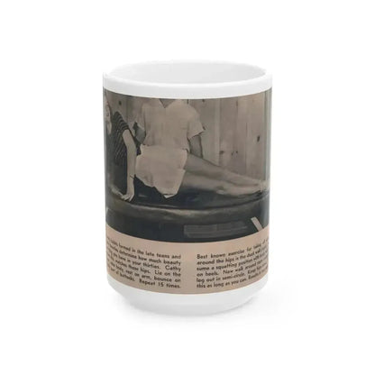 Cathy Downs #51 - Magazine Page Photo & Short Paragraphs (Vintage Female Icon) White Coffee Mug 15oz - Go Mug Yourself