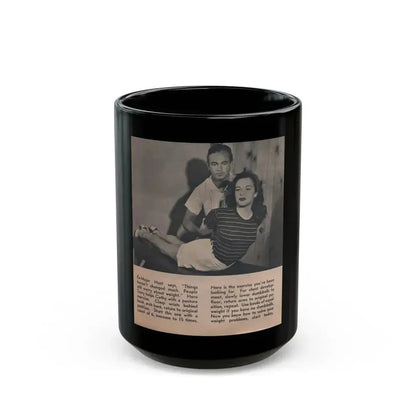 Cathy Downs #52 - Magazine Page Photo & Short Paragraphs (Vintage Female Icon) Black Coffee Mug 15oz - Go Mug Yourself