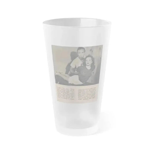 Cathy Downs #52 - Magazine Page Photo & Short Paragraphs (Vintage Female Icon) Frosted Pint Glass 16oz 16oz Frosted - Go Mug Yourself