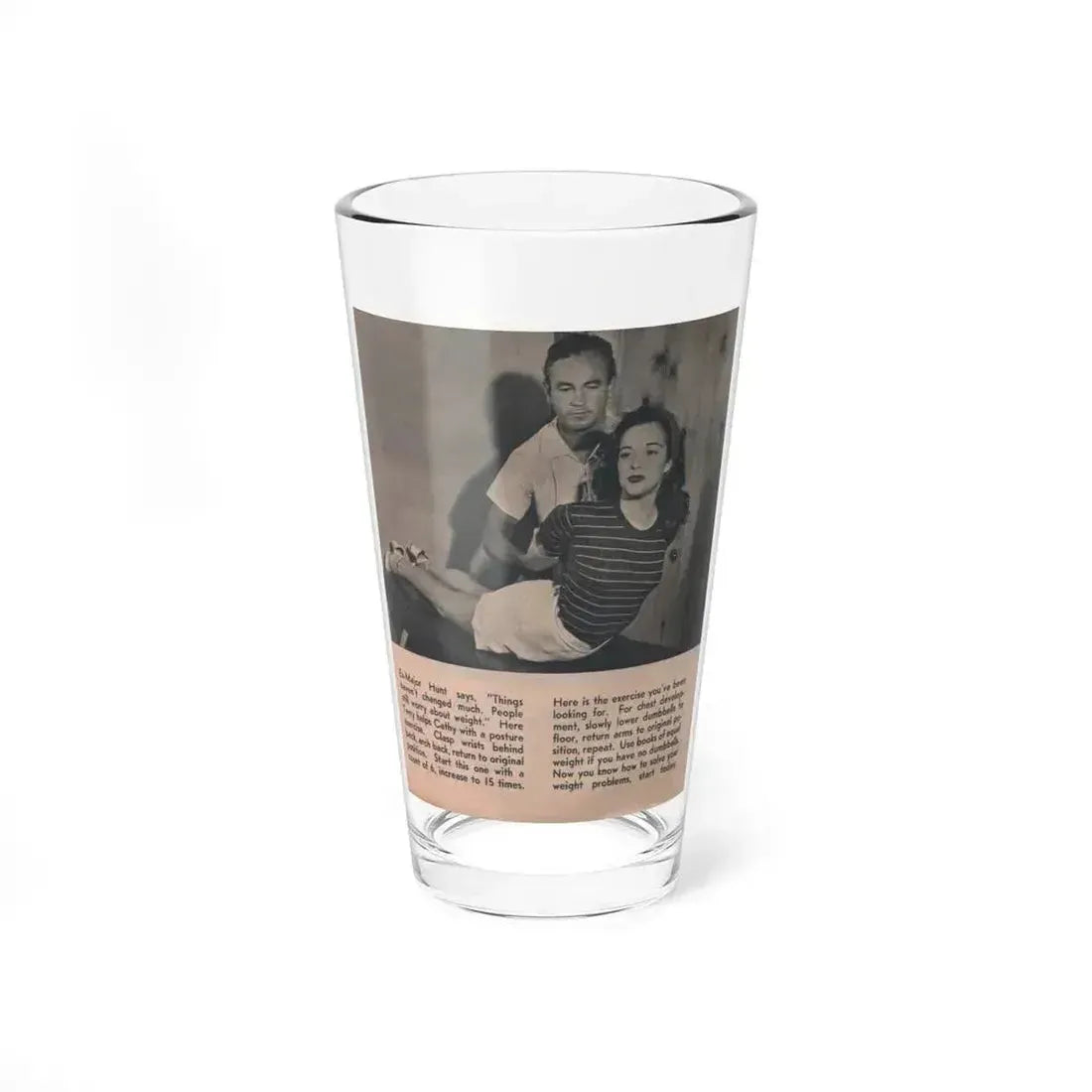 Cathy Downs #52 - Magazine Page Photo & Short Paragraphs (Vintage Female Icon) Pint Glass 16oz 16oz - Go Mug Yourself