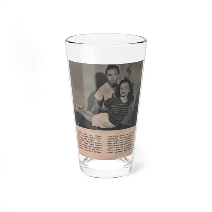 Cathy Downs #52 - Magazine Page Photo & Short Paragraphs (Vintage Female Icon) Pint Glass 16oz 16oz - Go Mug Yourself