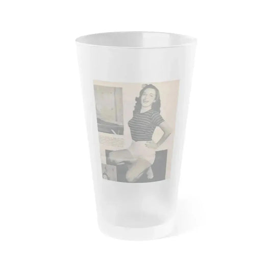 Cathy Downs #53 - Magazine Page Photo & 1 Short Paragraph (Vintage Female Icon) Frosted Pint Glass 16oz 16oz Frosted - Go Mug Yourself