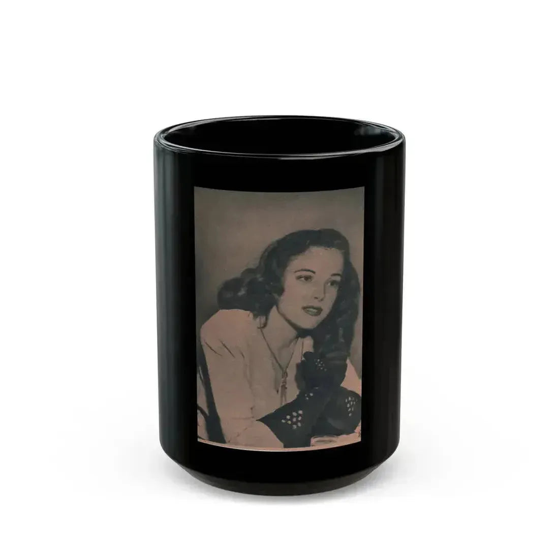Cathy Downs #56 - Magazine Page Photo Clipping (Vintage Female Icon) Black Coffee Mug 15oz - Go Mug Yourself