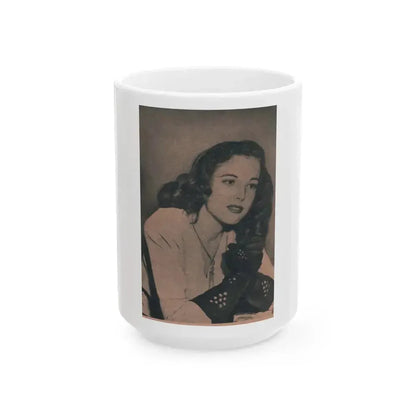Cathy Downs #56 - Magazine Page Photo Clipping (Vintage Female Icon) White Coffee Mug 15oz - Go Mug Yourself